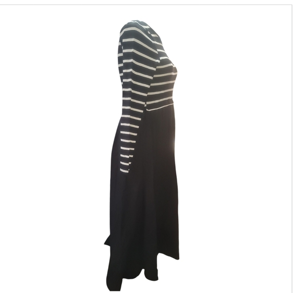 sweet generis Black white horizontal stripe maxi skirt gothic goth punk - Picture 3 of 9